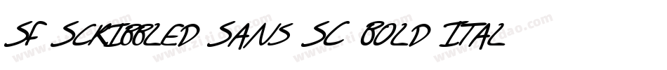 SF Scribbled Sans SC Bold Italic字体转换